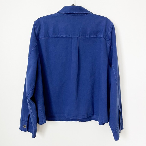 J.Crew Cargo Cropped Shirt Jacket Chino Blue Womens 18 - Picture 6 of 14